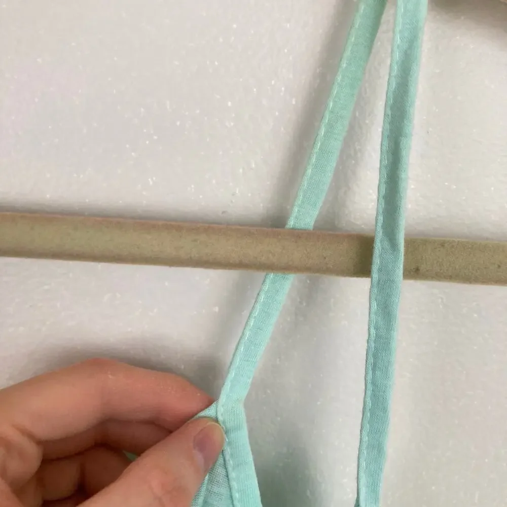 Vintage Y2K Womens S Mint Green Lace Trim Stretch Cami Fairy Coquette Dainty